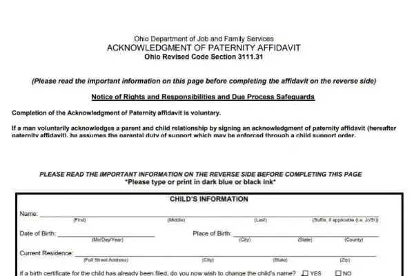 aop to establish paternity