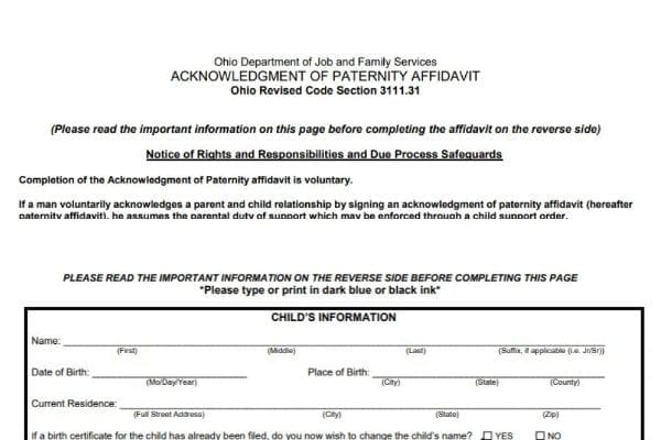 aop to establish paternity